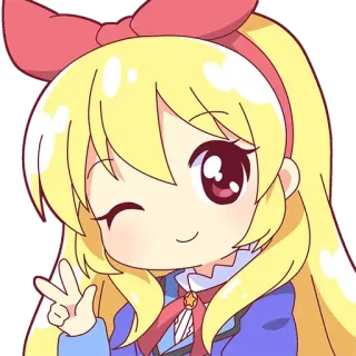 ✌️ Anime, Manga, Kartun, Lucu, Gadis, Karakter, Kawaii, Tanda perdamaian telegram sticker