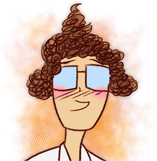😊 cartoon, character, scientist, glasses, lab coat, portrait whatsapp sticker