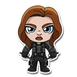 👩 Black Widow marvel, superhero, avengers, sticker, black widow, cartoon telegram sticker