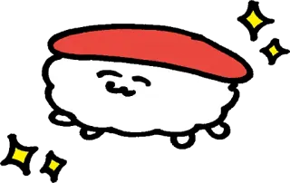 😃 Sushi, Comida, Fofo, Desenho animado, Japão, Comida japonesa whatsapp sticker