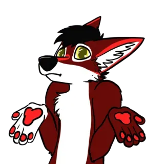 🤷 퍼리, 의인화, 여우, 어깨를 으쓱, 혼란스러움, 불확실, 질문, 몸짓 telegram sticker