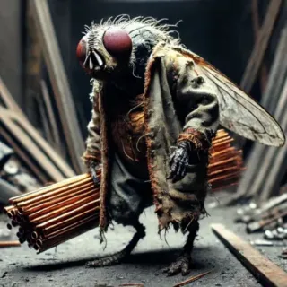 🤩 mosca, insetto, creatura, antropomorfo, animale, horror, fantasy telegram sticker