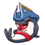 😂 cartoon, pirate, dolphin, animal, sea creature, laughing telegram sticker