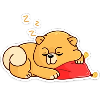 😴 zzz dormindo, sono, cachorro, animal, travesseiro, fofo, desenho animado telegram sticker