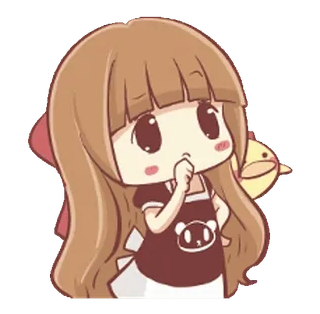🤨 anime girl, cartoon, chibi, cute, illustration telegram sticker