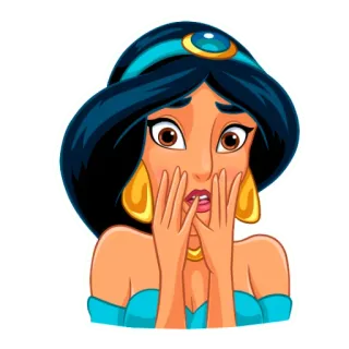 😲 Jasmine Aladdin disney, księżniczka, przestraszony, zmartwiony, wystraszony, kreskówka telegram sticker