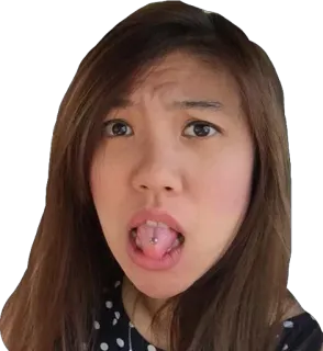 😛 mujer, lengua, piercing, expresión, cara, retrato telegram sticker