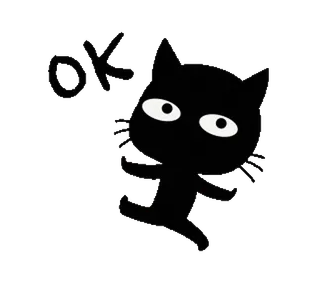 👌 OK gato, ok, animal, dibujos animados whatsapp sticker