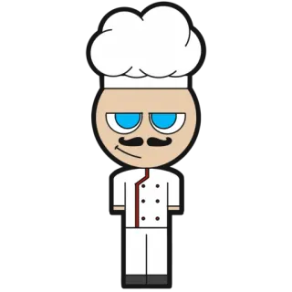 😏 chef, cuoco, cartone animato, personaggio, cibo, cucina, ristorante whatsapp sticker