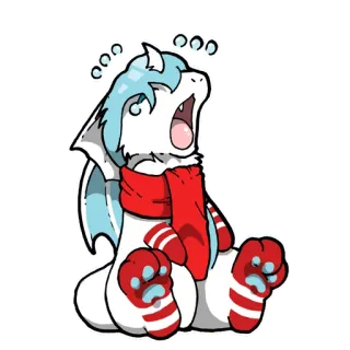 😭 naga, kartun, lucu, binatang, kawaii, menguap telegram sticker