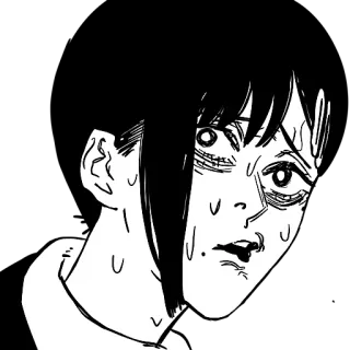 😖 애니메이션, 만화, 흑백, 불안, 땀, 두려움, 괴로움 telegram sticker