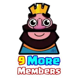 😍 9 MORE MEMBERS rey, corona, miembros, grupo, comunidad online whatsapp sticker