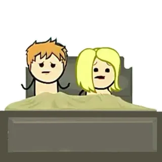 💤 paar, bett, cyanide and happiness, cartoon, humor telegram sticker