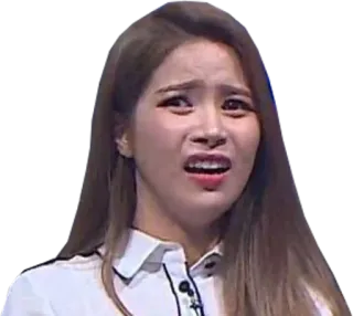 😩 wajah, reaksi, wanita, jijik, ekspresi, meme telegram sticker