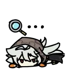 🔎 アニメ, ちび, 探偵, 虫眼鏡, かわいい, デジタルアート, キャラクターアート telegram sticker