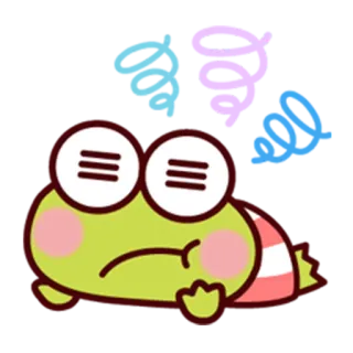 😕 Keroppi Keroppi, Sanrio, frog, cartoon, cute, sad telegram sticker