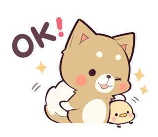 🆗 OK! собака, ок, милый, щенок, животное, мультфильм, одобрение telegram sticker