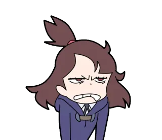 😠 Atsuko Kagari Little Witch Academia Anime, Bruja, Magia, Dibujos animados, Enojado, Atsuko Kagari, Little Witch Academia telegram sticker