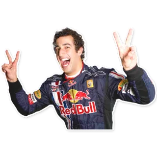 ✌ carreras, piloto, deportes, Daniel Ricciardo, Fórmula 1 whatsapp sticker