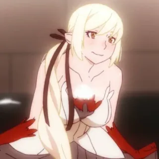 🤍 Kiss-Shot Acerola-Orion Heart-Under-Blade Monogatari Аниме, Вампир, Персонаж, Блондинка, Эльф, Фанатское творчество whatsapp sticker