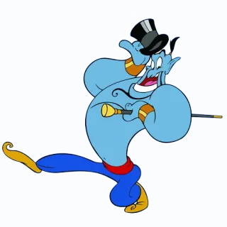 😎 Genie Aladdin desenho animado, Disney, gênio, Aladdin, mágica, personagem telegram sticker