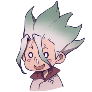 😀 Senku Ishigami Dr. Stone 애니메이션, 만화, 센쿠, 닥터 스톤, 캐릭터 telegram sticker
