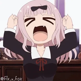 🤬 Chika Fujiwara Kaguya-sama: Love Is War アニメ, チカ, 藤原, かわいい, わくわく, 幸せ telegram sticker