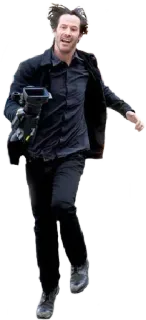 🏃 Keanu Reeves actor, celebrity, camera, funny, running, Keanu Reeves telegram sticker