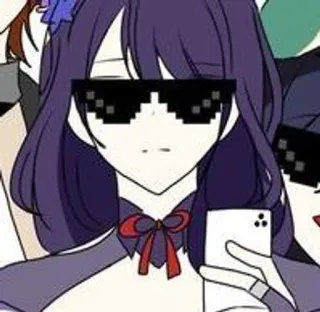 😼 Raiden Shogun Genshin Impact anime, video game, genshin impact, character, sunglasses telegram sticker