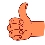 👍 Pulgar arriba, Gesto, Mano, Positivo, Aprobación, Me gusta telegram sticker