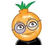 ☝️ onion, cartoon, glasses, character, food telegram sticker