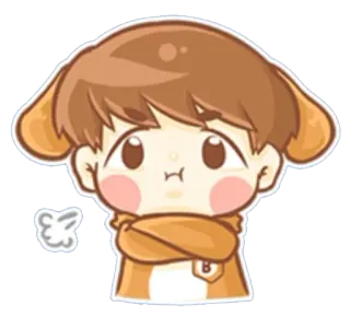 😒 การ์ตูน, อนิเมะ, ตัวละคร, อารมณ์, โกรธ, น่ารัก, สุนัข telegram sticker