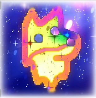 🐺 Пиксель арт, Кот, Космос, Стикер, Каваий, Милый, Яркий whatsapp sticker