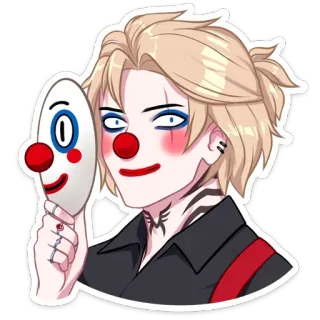 🤡 palhaço, maquiagem, pintura facial, retrato, expressão, disfarce, anime, adesivo telegram sticker