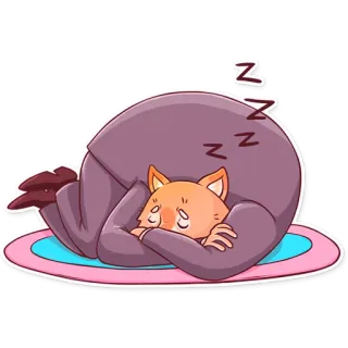 😴 zzz sommeil, dormir, chat, renard, fatigué, sieste whatsapp sticker