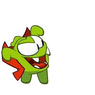 🦇 Om Nom Cut the Rope Desenho animado, Jogo, Personagem, Verde, Monstro, Doce whatsapp sticker