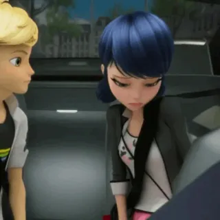 🗼 Marinette Dupain-Cheng Miraculous: Tales of Ladybug & Cat Noir animé, dessin animé, Marinette, Ladybug, ados, étudiants, émotions whatsapp sticker