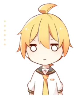 💭 Kagamine Rin Anime, Vocaloid, Kagamine Rin, Manga, Lucu, Kawaii, Chibi telegram sticker