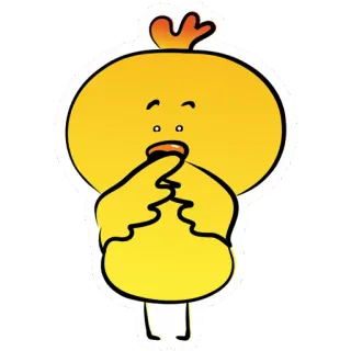 🙊 sticker, cartoon, yellow character, cute, adorable telegram sticker