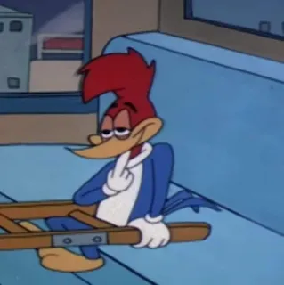 😏 Woody Woodpecker Cartone animato, Woody Woodpecker, Uccello, Divertente, Personaggio, Assonnato whatsapp sticker