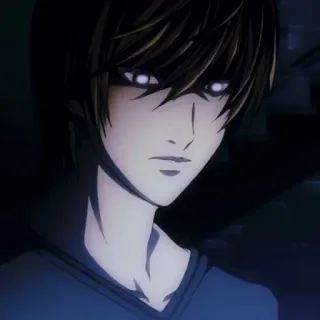 😈 Light Yagami Death Note Anime, Manga, Personaggio, Death Note, Light Yagami, Villain telegram sticker