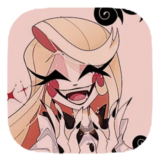 ❤ Charlie Morningstar Hazbin Hotel kartun, Hazbin Hotel, Charlie Morningstar, karakter, iblis, senyum, animasi telegram sticker