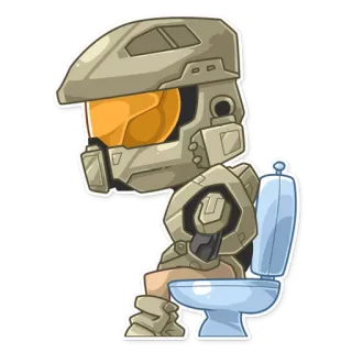 🚽 Master Chief Halo Master Chief, Halo, Video game, Vaso sanitário, Armadura, Capacete telegram sticker