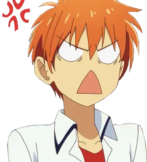 😡 Kyo Sohma Fruits Basket Аниме, Персонаж, Рыжие волосы, Злой, Fruits Basket, Кё Сома telegram sticker