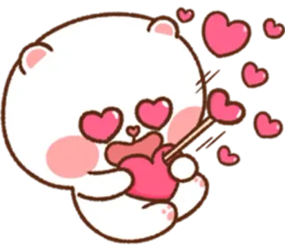 😍 amor, coração, fofo, urso, desenho animado, kawaii, adesivo telegram sticker