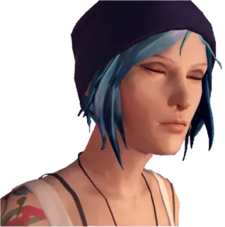 😑 Chloe Price Life is Strange Chloe Price, Life is Strange, video game, karakter, rambut biru whatsapp sticker