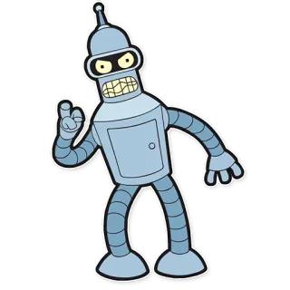 👊 Bender Futurama robot, cartone animato, futurama, bender, arrabbiato telegram sticker