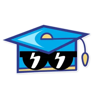 😎 formatura, chapéu, óculos de sol, legal, escola telegram sticker