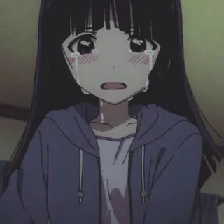 💔 anime, girl, crying, sad, tears, cartoon, emotional, lonely telegram sticker