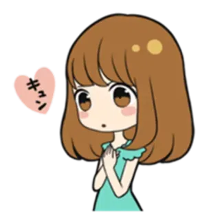 😯 キュン Garota anime, Bonito, Coração, Japonês, Kawaii whatsapp sticker